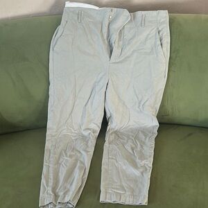 Zara beige Capri Pants with Elastic Cuffs